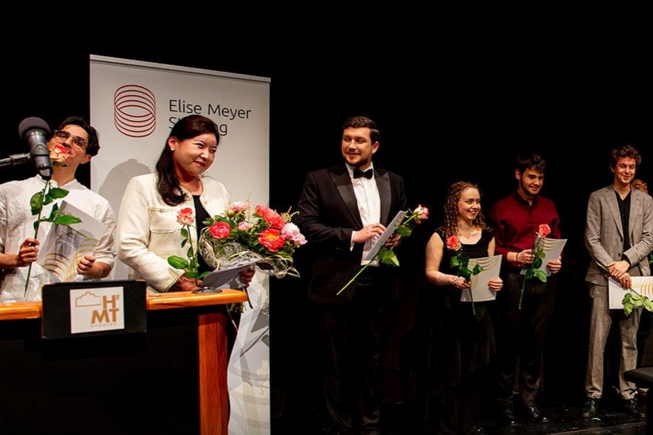 Photo of the Elise Meyer Award winners on stage