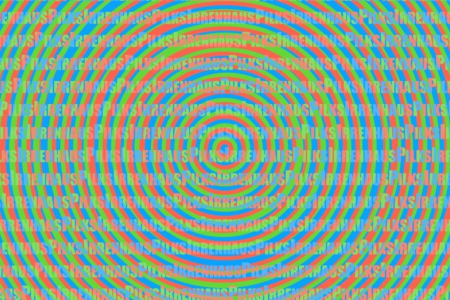 Spirale in den Farben blau, orange und grün