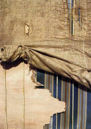 Ohne Titel (ca. 1980), Mixed Media von Dan Richter-Levin Bild-Collage aus verschiedenen Textilien