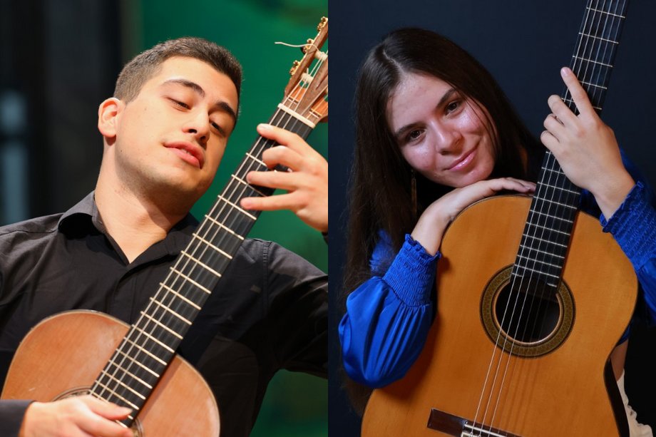 2025-06-28 Ioanna Kazoglou & Filippos Manoloudis Collage of two people with guitar