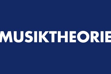 Text "Musiktheorie" auf blauem Hintergrund